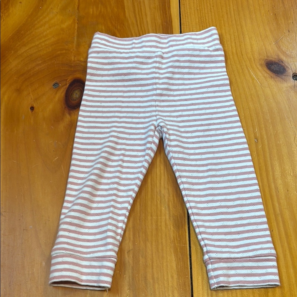 BABY BODEN (Mini Boden) 12-18M Pink Pointelle Stripe Pants Leggings